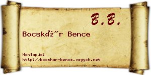 Bocskár Bence névjegykártya